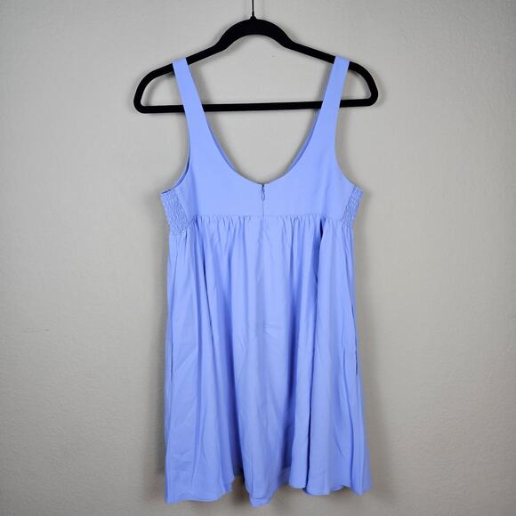 Amanda Uprichard x Revolve Eloise Dress English Lavender Mini Smocked Pockets M - Picture 9 of 16